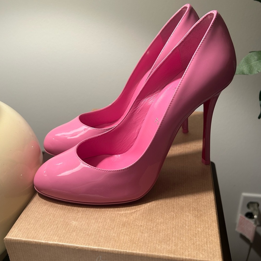 Christian Louboutin Pink Dolly Patent Leather Pumps Size 39 Barbie - Picture 9 of 12